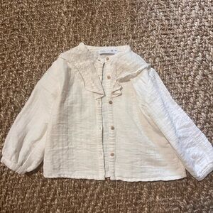 Zara Cream Lace Collar Blouse